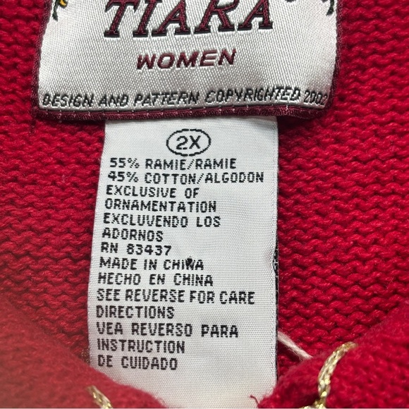 Vintage Tiara International Christmas Collection Zip Up Sweater Cardigan 2X - Picture 15 of 16